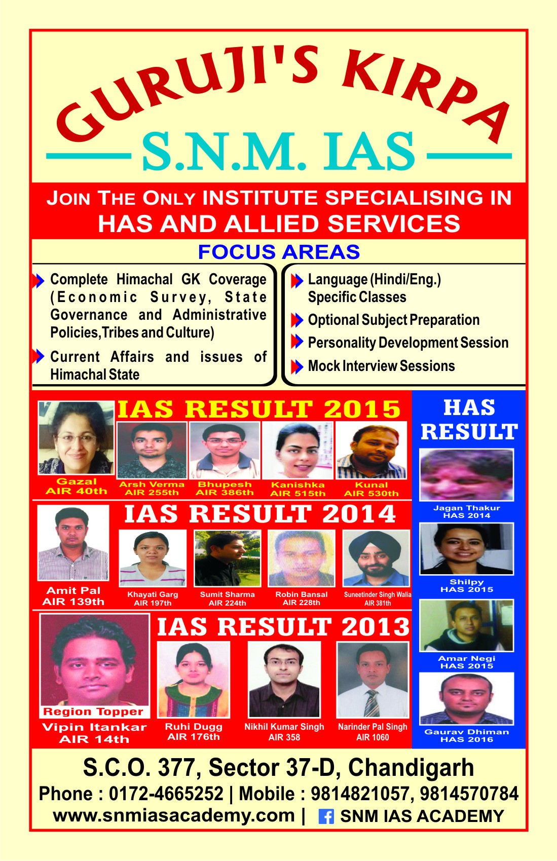 SNM IAS PCS Coaching Academy Chandigarh